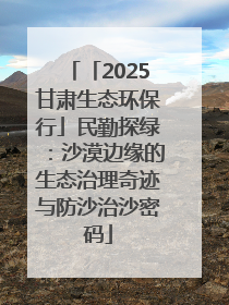 「2025甘肃生态环保行」民勤探绿：沙漠边缘的生态治理奇迹与防沙治沙密码