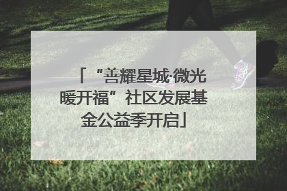“善耀星城·微光暖开福”社区发展基金公益季开启