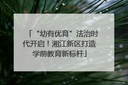 “幼有优育”法治时代开启！湘江新区打造学前教育新标杆