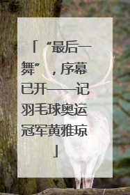 “最后一舞”，序幕已开——记羽毛球奥运冠军黄雅琼