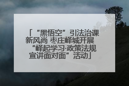 “黑悟空”引法治课新风尚 枣庄峄城开展“峄起学习·政策法规宣讲面对面”活动