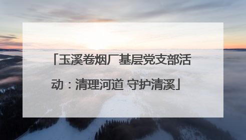 玉溪卷烟厂基层党支部活动：清理河道 守护清溪