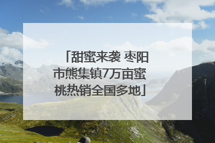 甜蜜来袭 枣阳市熊集镇7万亩蜜桃热销全国多地