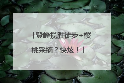 登峰揽胜徒步+樱桃采摘？快炫！
