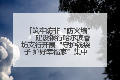 筑牢防非“防火墙”——建设银行哈尔滨香坊支行开展“守护钱袋子 护好幸福家”集中宣传日活动