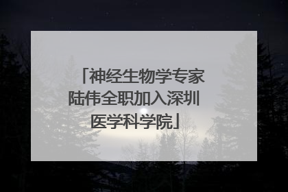 神经生物学专家陆伟全职加入深圳医学科学院