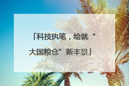 科技执笔，绘就“大国粮仓”新丰景