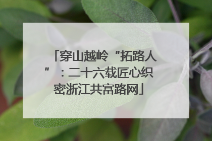 穿山越岭“拓路人”：二十六载匠心织密浙江共富路网