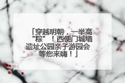 穿越明朝，一举高“粽”！西便门城墙遗址公园亲子游园会等您来嗨！