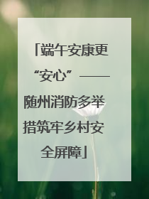 端午安康更“安心”——随州消防多举措筑牢乡村安全屏障
