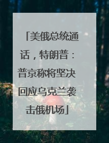 美俄总统通话，特朗普：普京称将坚决回应乌克兰袭击俄机场