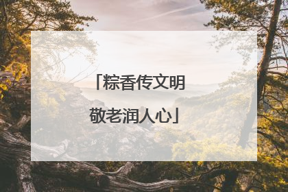 粽香传文明 敬老润人心