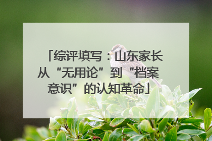 综评填写：山东家长从“无用论”到“档案意识”的认知革命