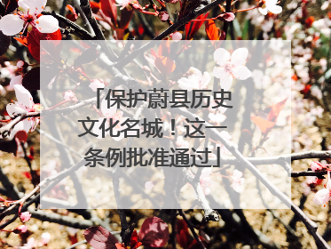 保护蔚县历史文化名城！这一条例批准通过