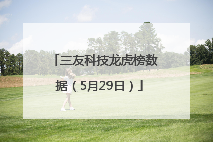 三友科技龙虎榜数据（5月29日）