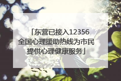 东营已接入12356全国心理援助热线为市民提供心理健康服务