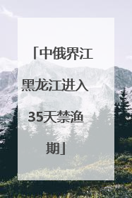 中俄界江黑龙江进入35天禁渔期