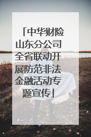 中华财险山东分公司全省联动开展防范非法金融活动专题宣传