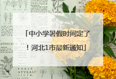 中小学暑假时间定了！河北1市最新通知