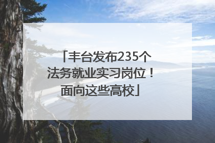 丰台发布235个法务就业实习岗位！面向这些高校