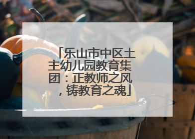 乐山市中区土主幼儿园教育集团：正教师之风，铸教育之魂
