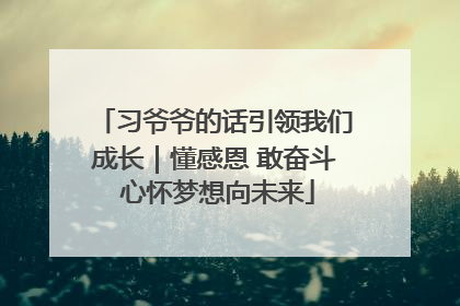 习爷爷的话引领我们成长｜懂感恩 敢奋斗 心怀梦想向未来