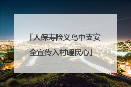 人保寿险义乌中支安全宣传入村暖民心