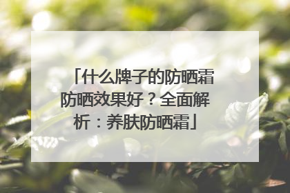 什么牌子的防晒霜防晒效果好？全面解析：养肤防晒霜