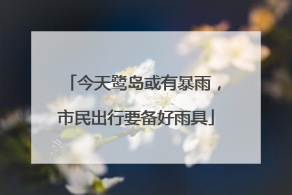 今天鹭岛或有暴雨，市民出行要备好雨具