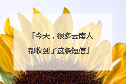 今天，很多云南人都收到了这条短信