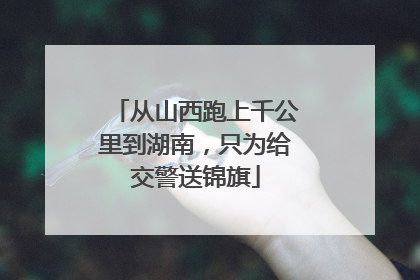 从山西跑上千公里到湖南，只为给交警送锦旗