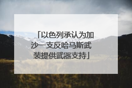 以色列承认为加沙一支反哈马斯武装提供武器支持