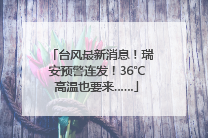台风最新消息！瑞安预警连发！36℃高温也要来……