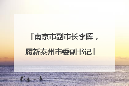 南京市副市长李晖，履新泰州市委副书记