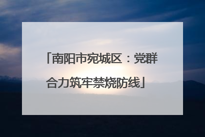南阳市宛城区：党群合力筑牢禁烧防线