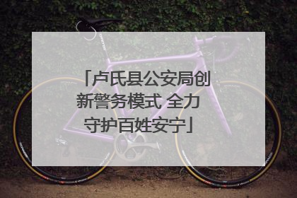 卢氏县公安局创新警务模式 全力守护百姓安宁