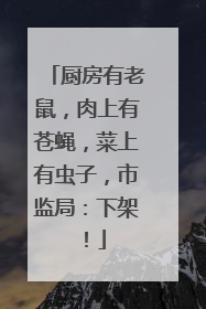 厨房有老鼠，肉上有苍蝇，菜上有虫子，市监局：下架！