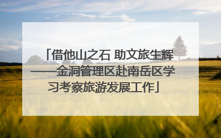 借他山之石 助文旅生辉——金洞管理区赴南岳区学习考察旅游发展工作