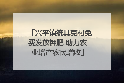 兴平镇统其克村免费发放钾肥 助力农业增产农民增收