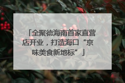 全聚德海南首家直营店开业，打造海口“京味美食新地标”