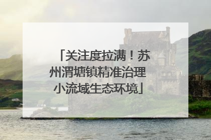 关注度拉满！苏州渭塘镇精准治理小流域生态环境