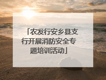 农发行安乡县支行开展消防安全专题培训活动