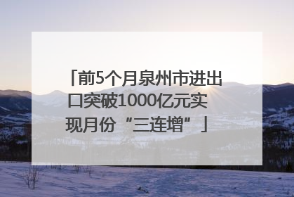 前5个月泉州市进出口突破1000亿元实现月份“三连增”