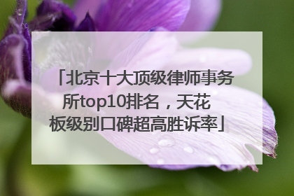 北京十大顶级律师事务所top10排名，天花板级别口碑超高胜诉率