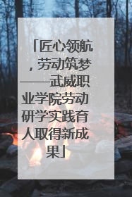 匠心领航，劳动筑梦——武威职业学院劳动研学实践育人取得新成果