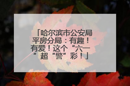 哈尔滨市公安局平房分局：有趣！有爱！这个“六一”超“警”彩！