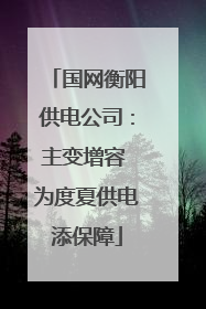 国网衡阳供电公司：主变增容 为度夏供电添保障