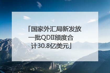 国家外汇局新发放一批QDII额度合计30.8亿美元