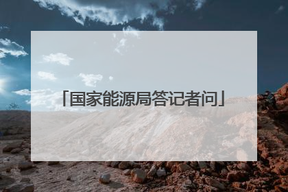 国家能源局答记者问