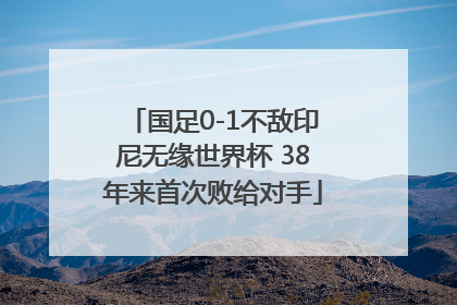 国足0-1不敌印尼无缘世界杯 38年来首次败给对手